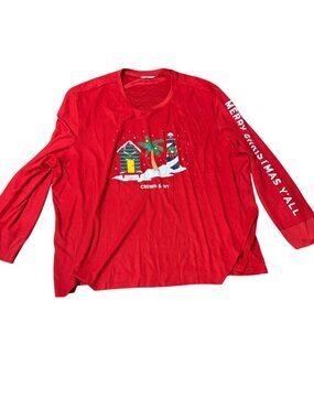 NWT Crown and Ivy XL Red Soft Christmas Sleep Top